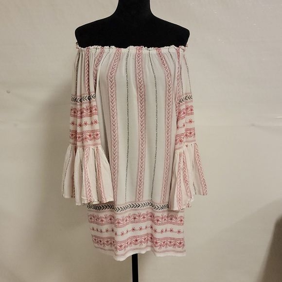 Elan Blouse/Top Bell Sleeves Off Shoulder Boho One Size - Picture 7 of 12